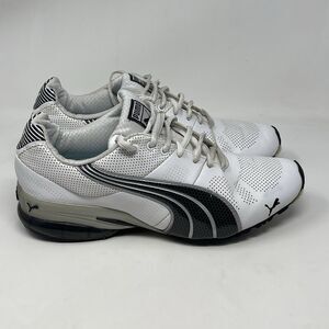 Puma Cell Hiro TLS Sneakers Mens 7.5 White Black Leather Preppy Street Shoes